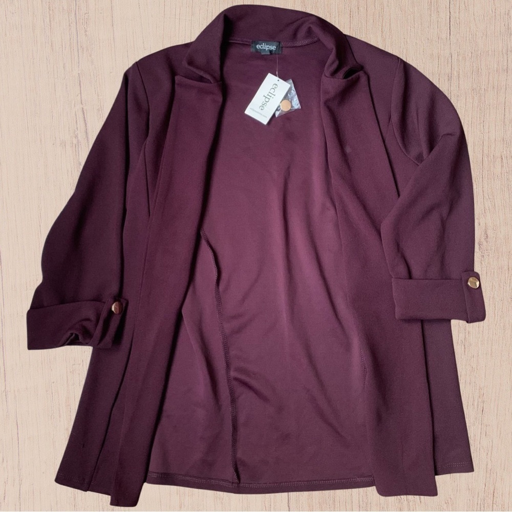 Womens Shaw collar blazer 3/4 sleeve Medium purple